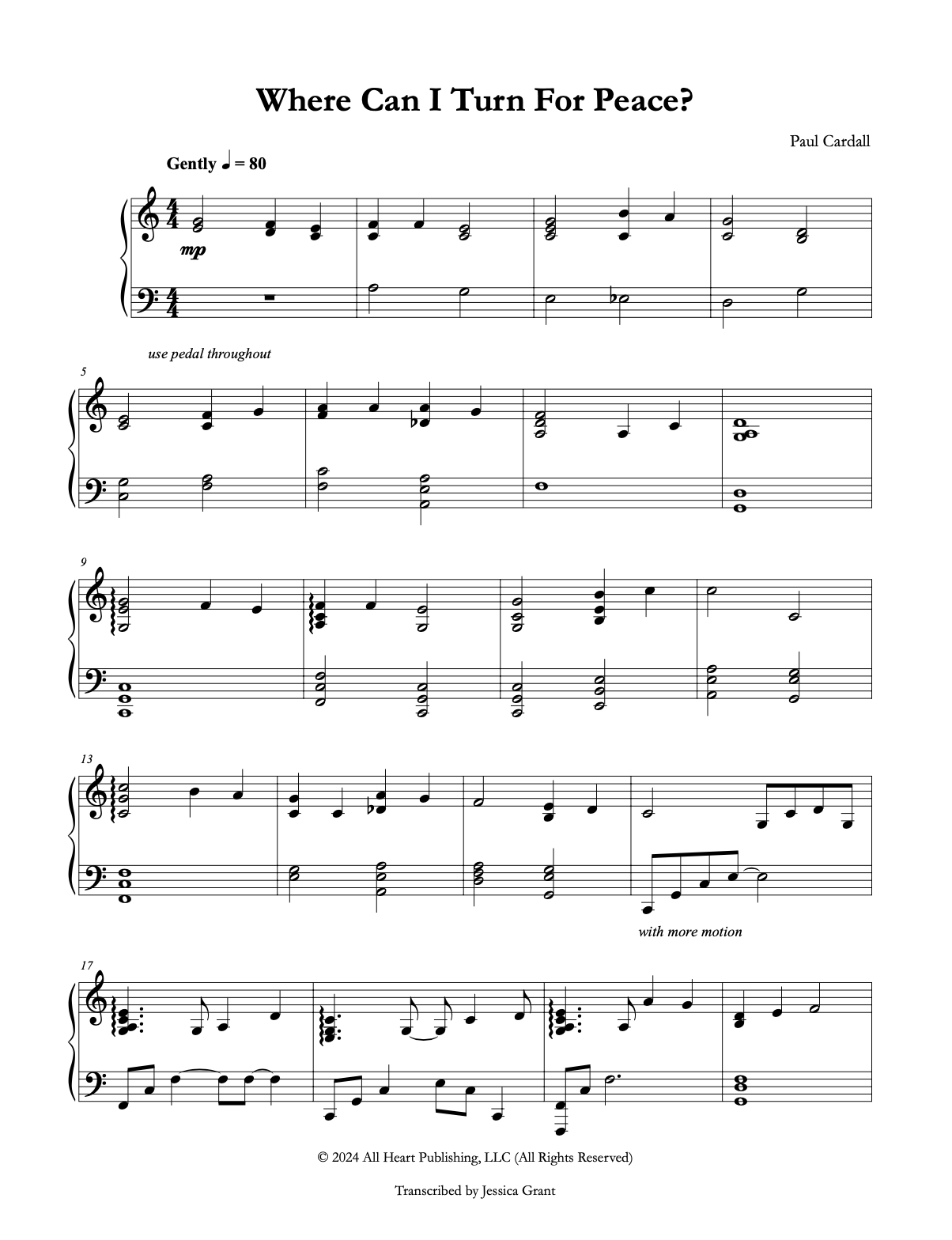 Where Can I Turn for Peace? (Sheet Music)