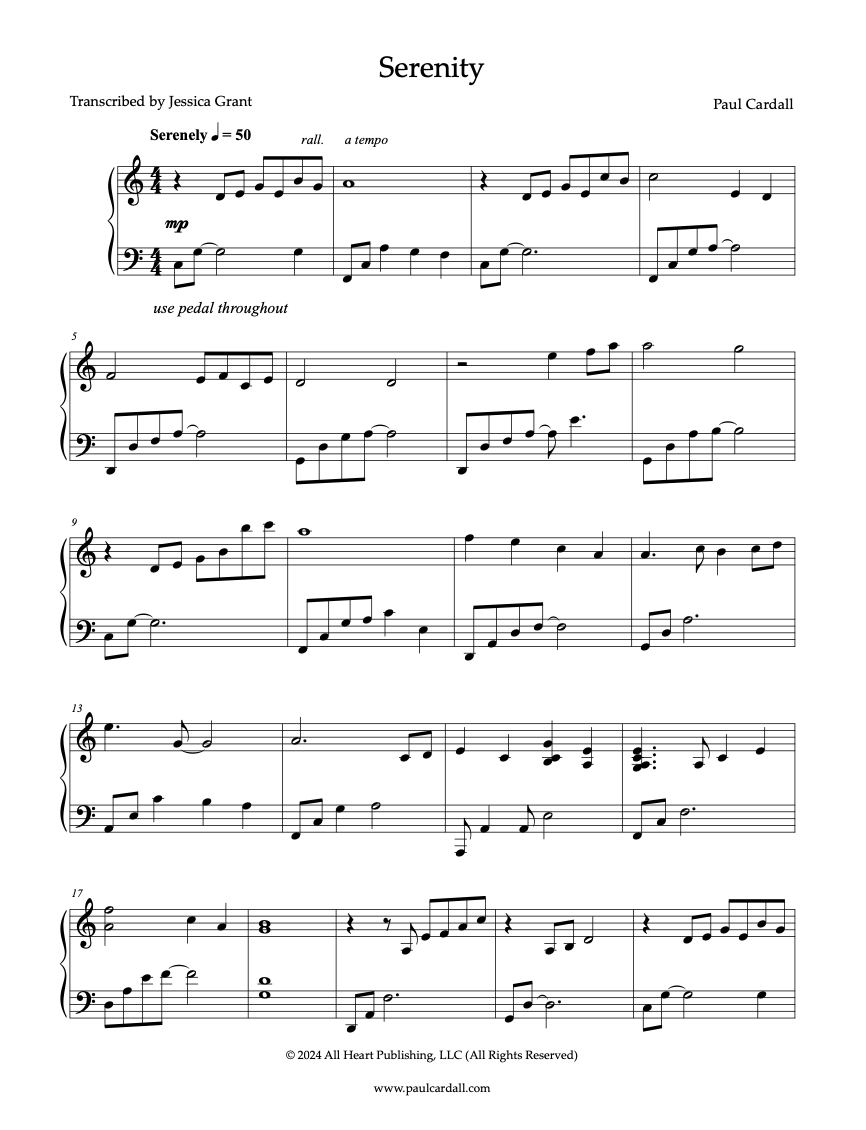 Serenity (Sheet Music)